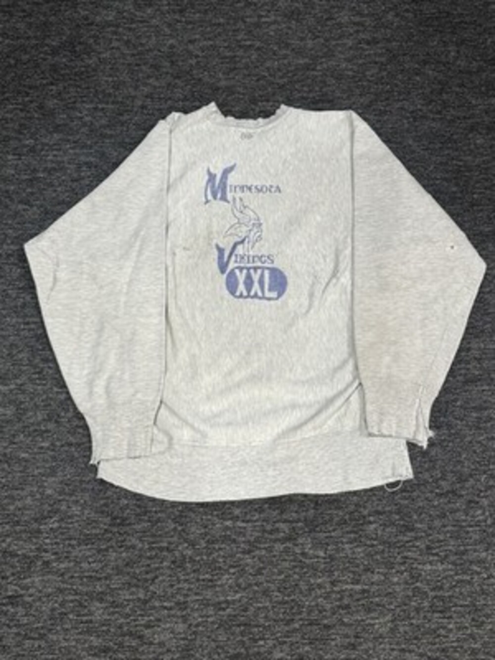 Vintage 80s Minnesota Vikings Champion Reverse Weave Sweatshirt Gray Size 2XL